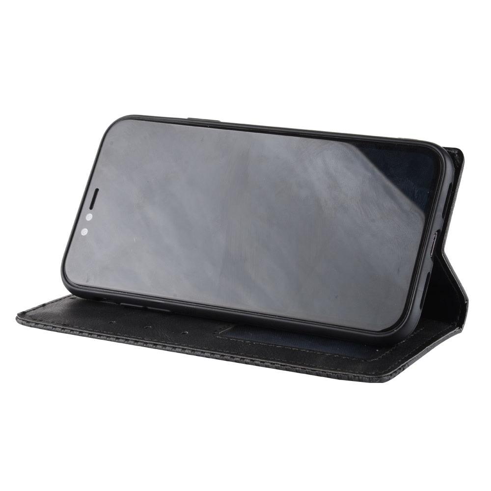 Premium Black Leather Flip Case for iPhone 11-14 Series