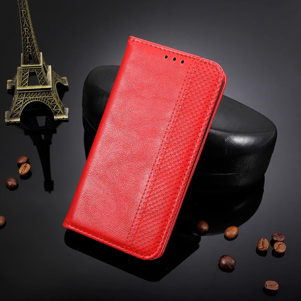 Premium Black Leather Flip Case for iPhone 11-14 Series