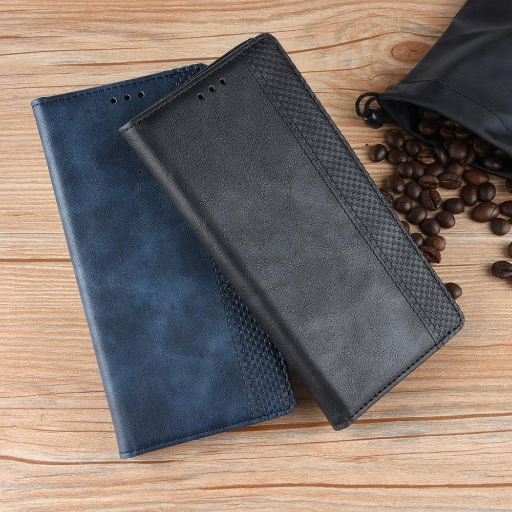 Premium Black Leather Flip Case for iPhone 11-14 Series