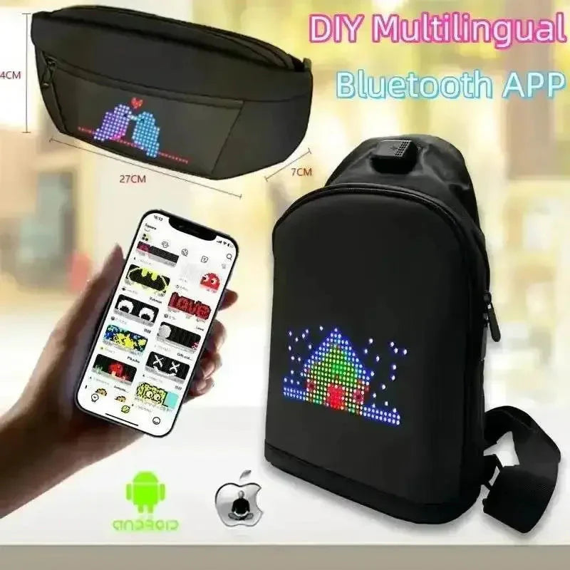 Mochilas LED Pixel Negras y Bolsas de Cintura Inteligentes