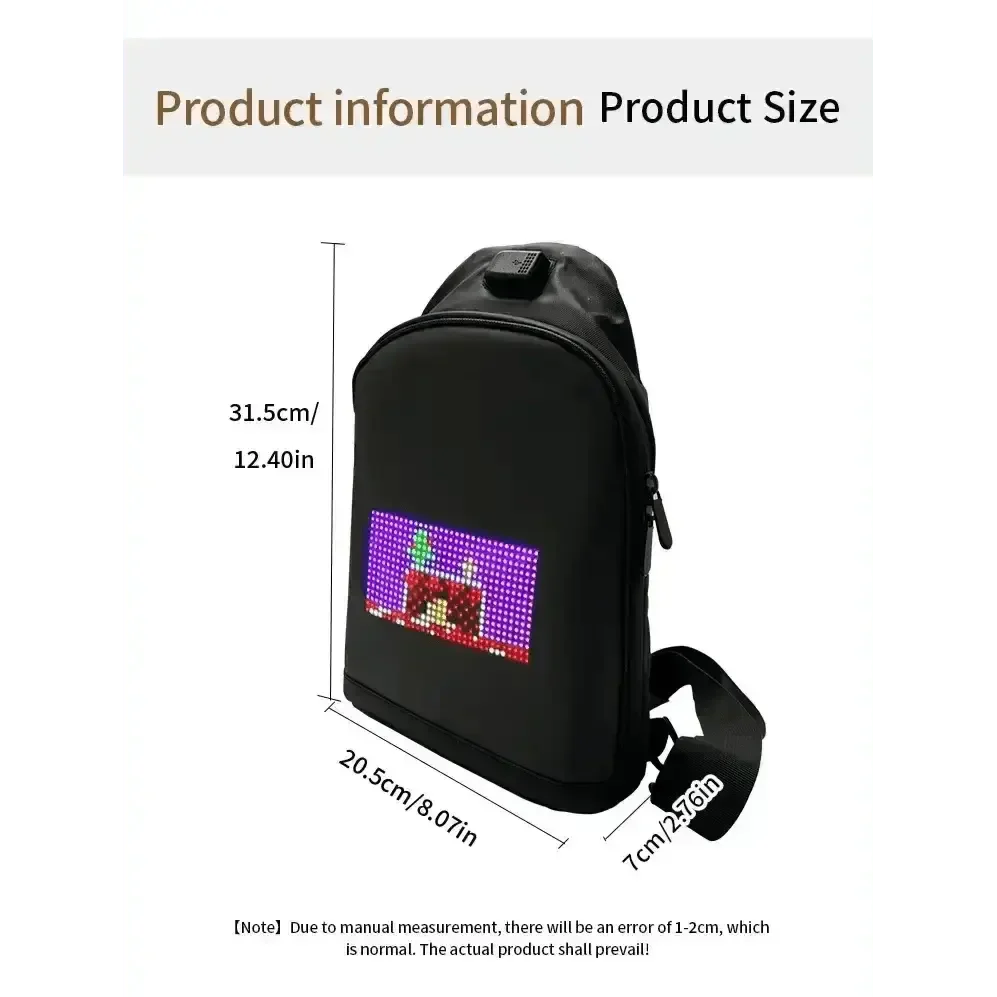 Mochilas LED Pixel Negras y Bolsas de Cintura Inteligentes