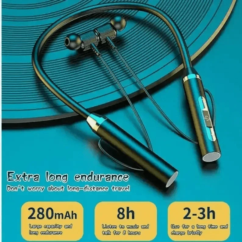Écouteurs sans fil magnétiques noirs J01 portables