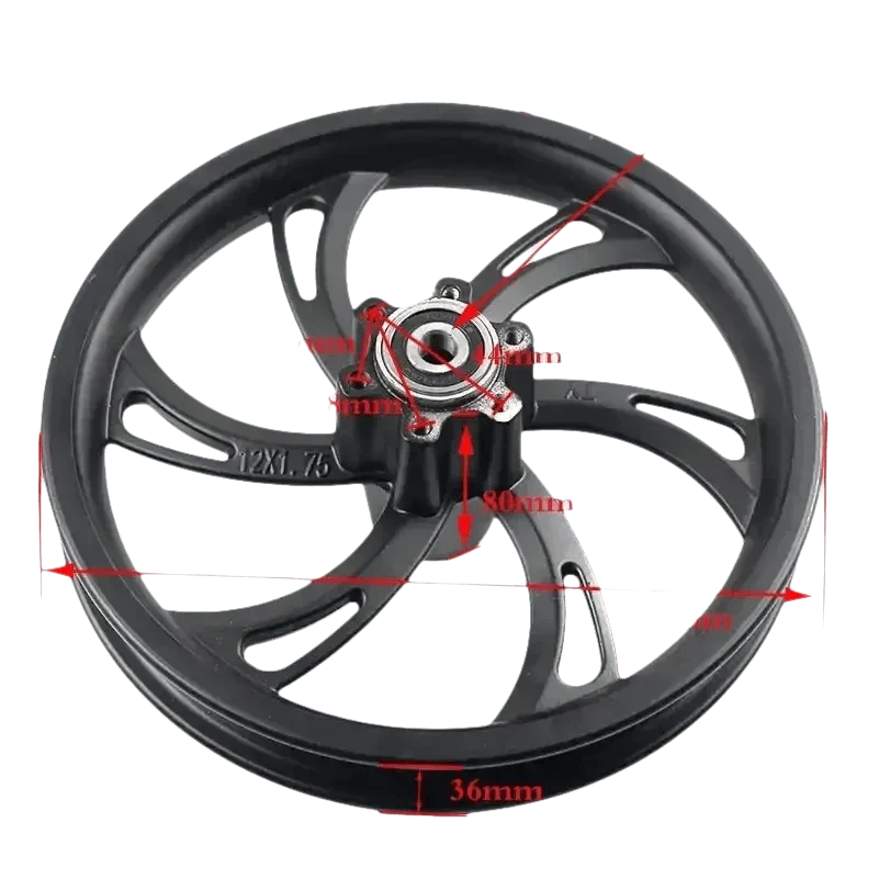 Rueda de Motocicleta Negra Premium para Scooters Eléctricos