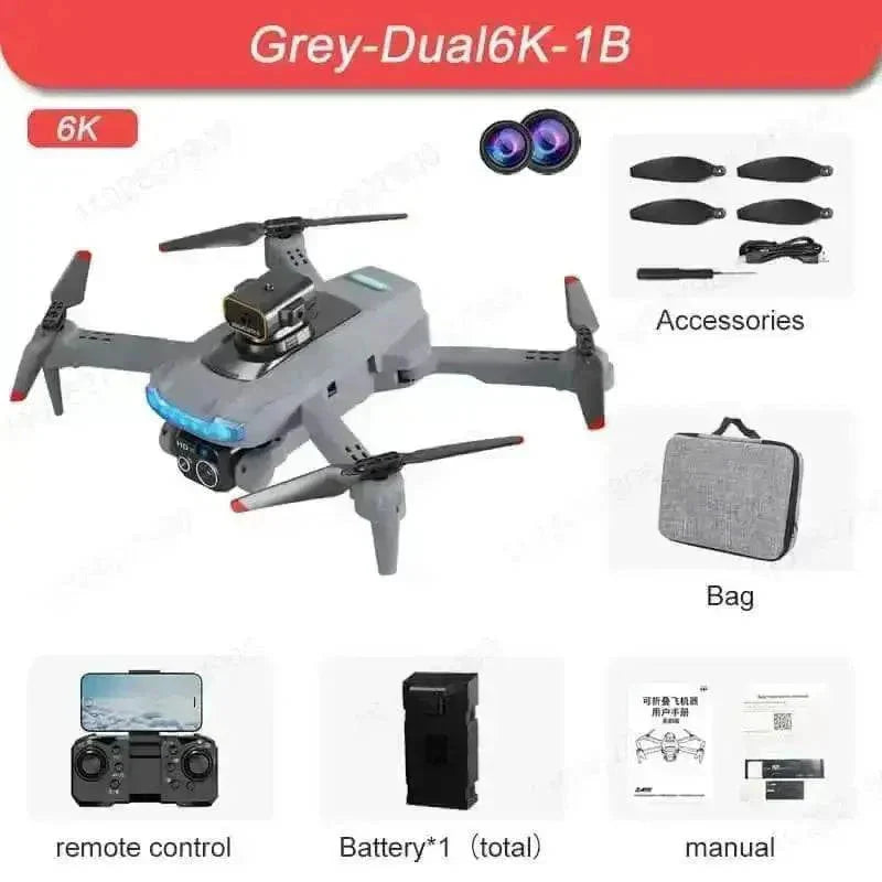Black P15 Mini Drone Camera with Obstacle Avoidance