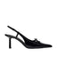 Sandales élégantes en cuir verni noir pour femmes avec nœud