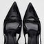 Sandales élégantes en cuir verni noir pour femmes avec nœud