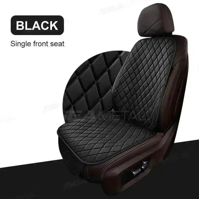 Premium Black Quilted Leather Car Seat Covers
