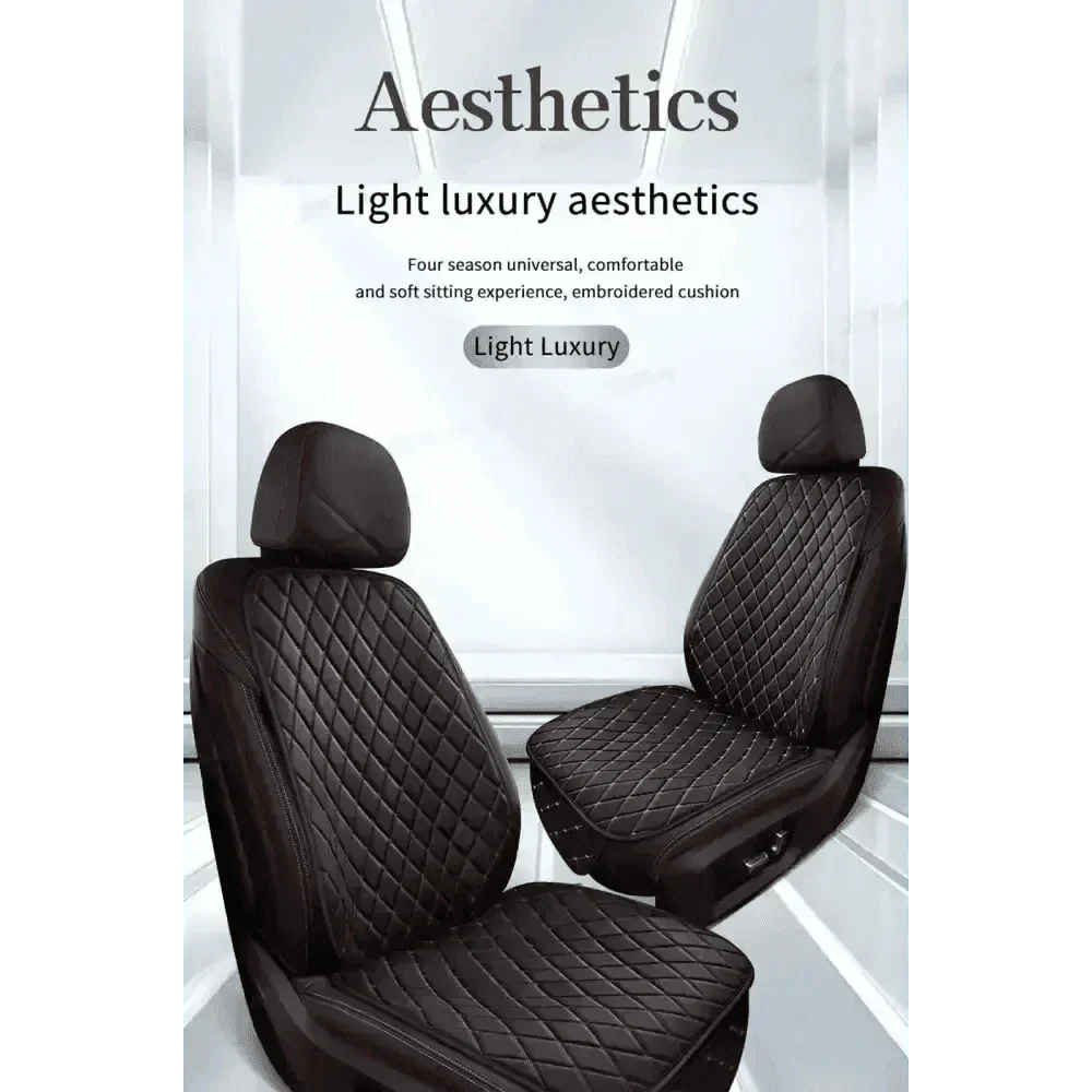Premium Black Quilted Leather Car Seat Covers
