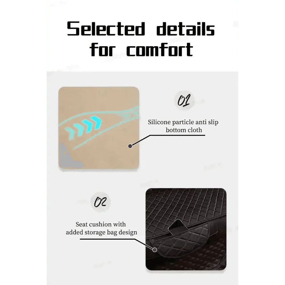 Premium Black Quilted Leather Car Seat Covers