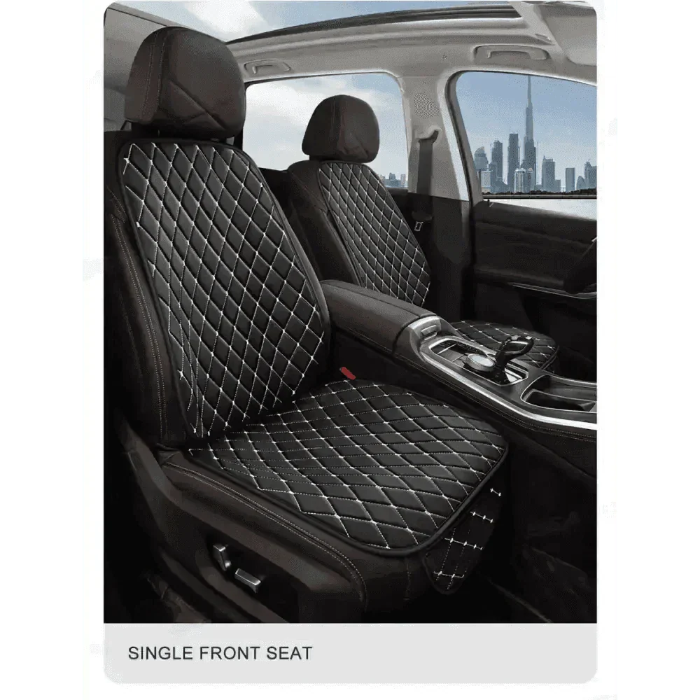Premium Black Quilted Leather Car Seat Covers