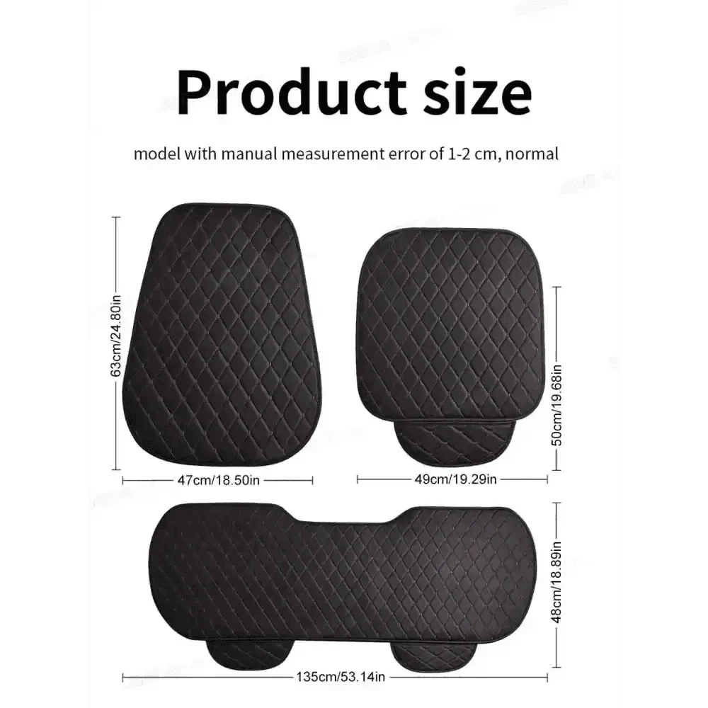 Premium Black Quilted Leather Car Seat Covers