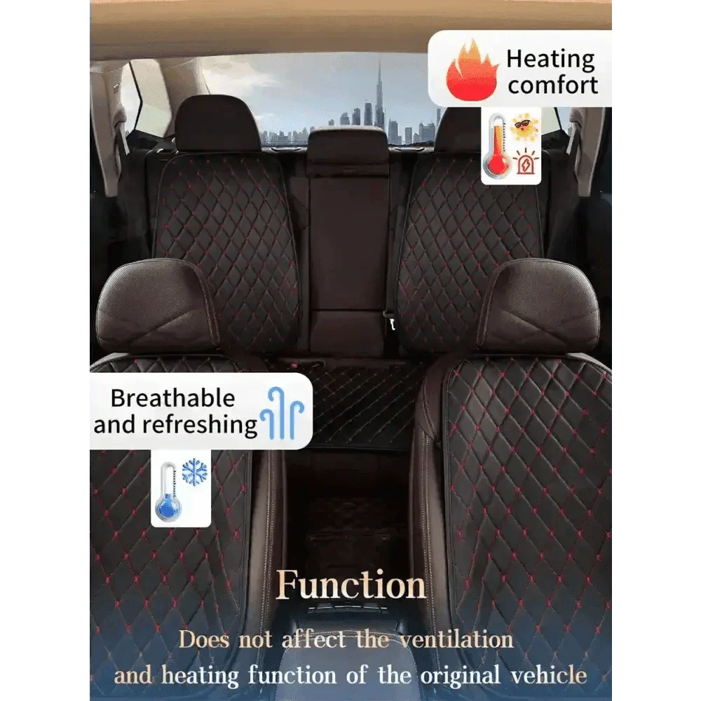Premium Black Quilted Leather Car Seat Covers