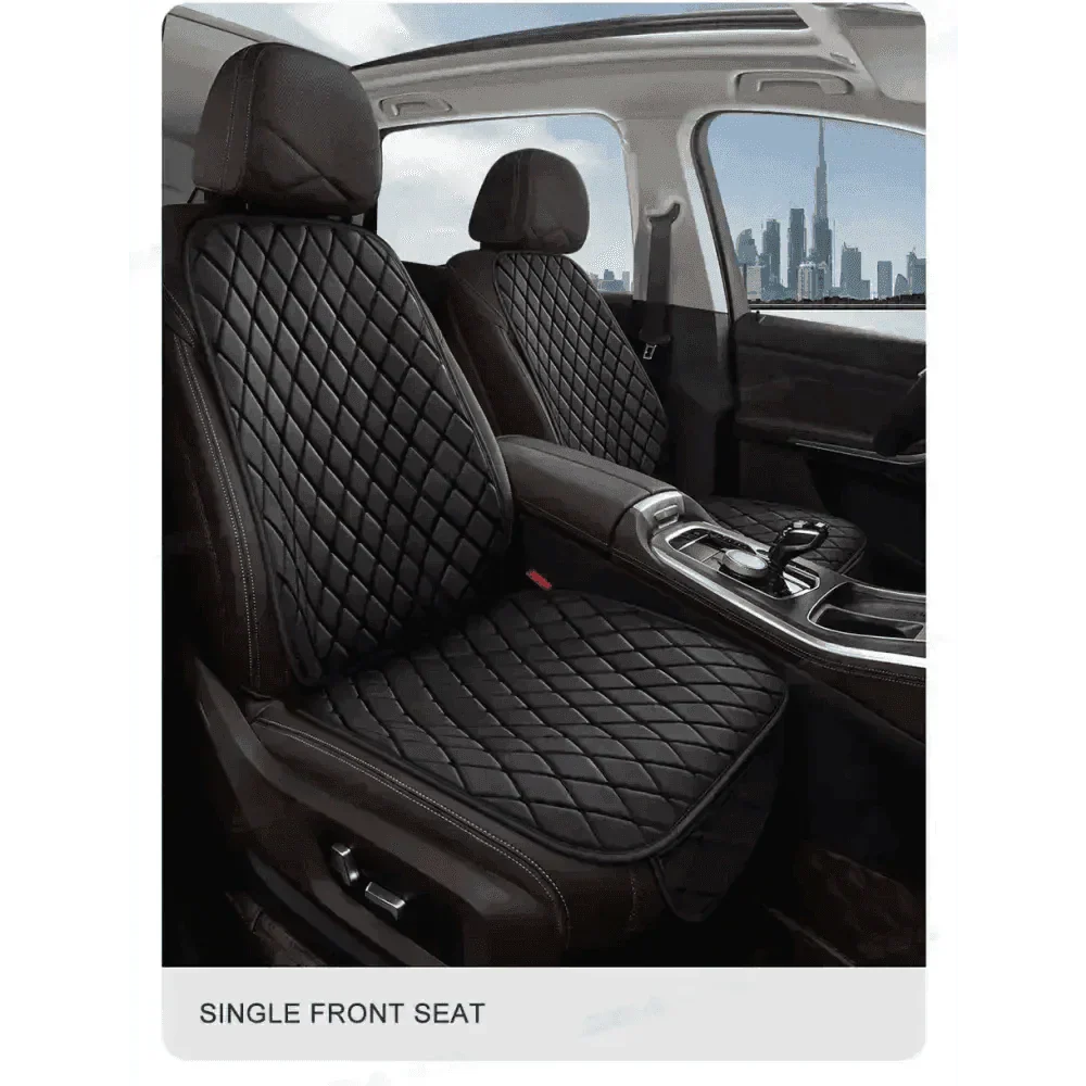 Premium Black Quilted Leather Car Seat Covers