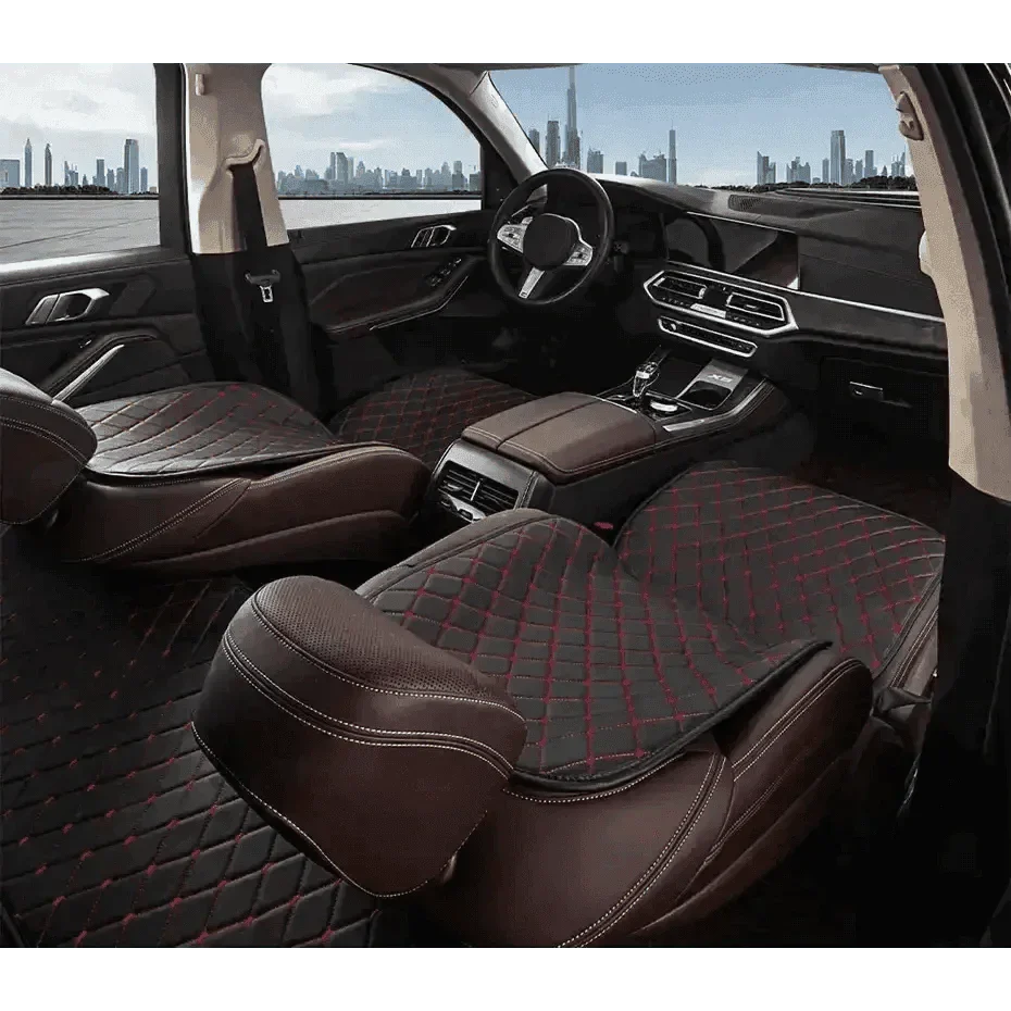 Premium Black Quilted Leather Car Seat Covers