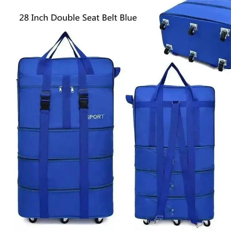 Bolsa de Equipaje Plegable y Rodante Negra - Tu Compañero de Viaje Definitivo