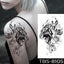Elegant Black Sketch Flower Temporary Tattoo Sticker