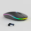 Black USB Rechargeable RGB LED Wireless Mouse