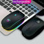 Black USB Rechargeable RGB LED Wireless Mouse