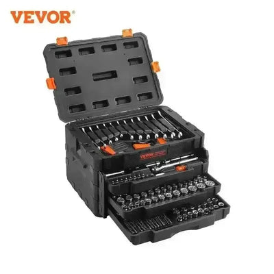 Black Vevor Mechanics Tool Chest with Open Drawers