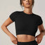 THRIXINE Elite Crop Top : Vêtements de sport noirs haut de gamme