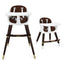 3-In-1 Adjustable Baby High Chair with Soft Cushion - Brown