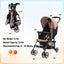 Carrito de Viaje Premium para Niños Pequeños con Capota - Café