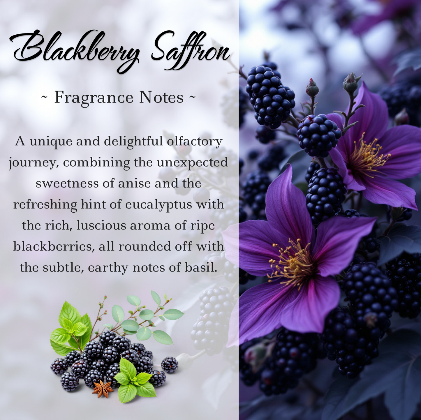 Enchanting Blackberry Saffron Crystal Candle with Obsidian, Blue Apatite, and Quartz | Luxurious Coconut-Soy Blend, 9oz - Korvel