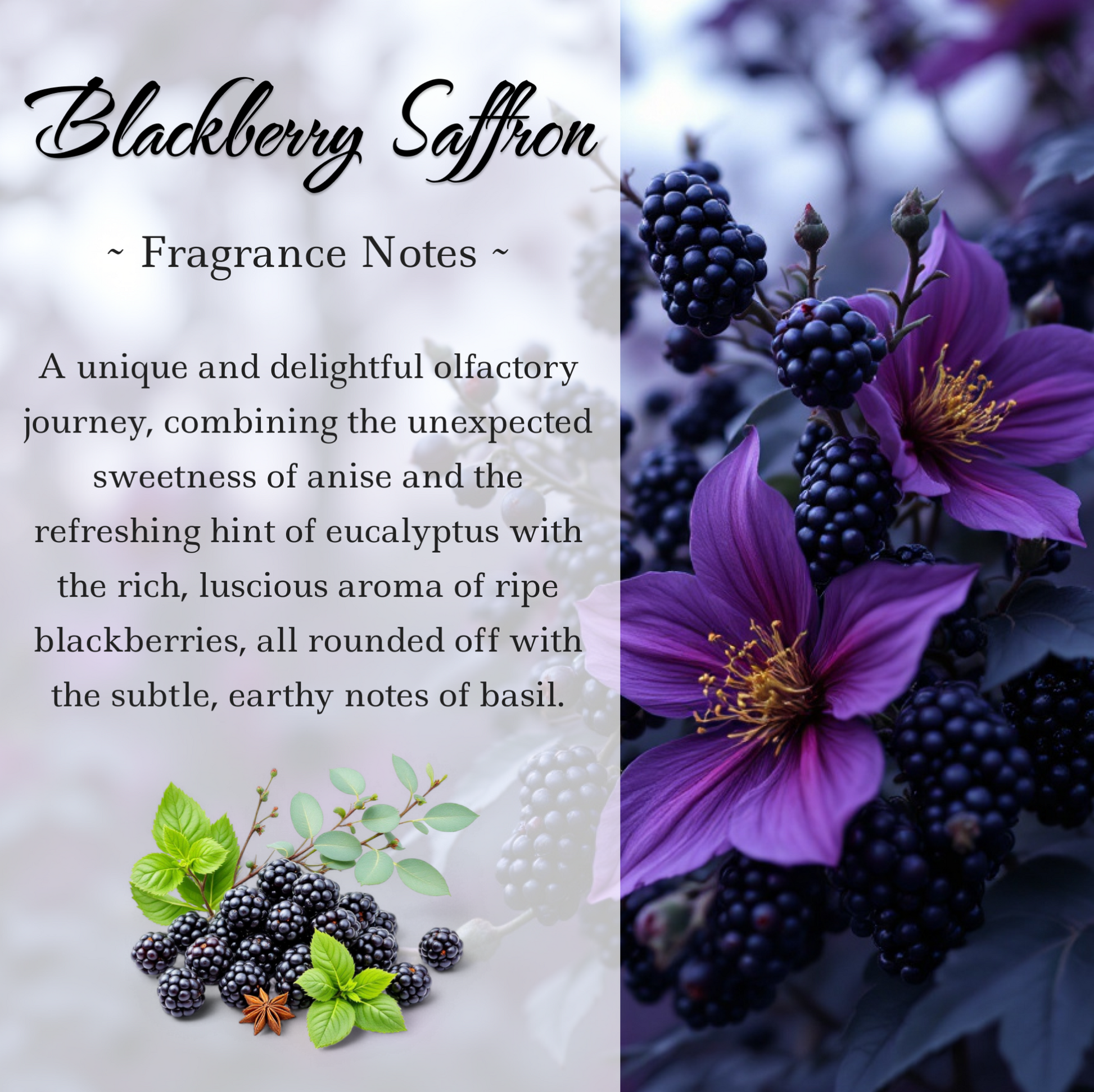 Enchanting Blackberry Saffron Crystal Candle with Obsidian, Blue Apatite, and Quartz | Luxurious Coconut-Soy Blend, 9oz - Korvel