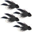 Premium Black Muddler Minnow Fly Fishing Set - 4 Classic Streamers, Size 8 - Korvel