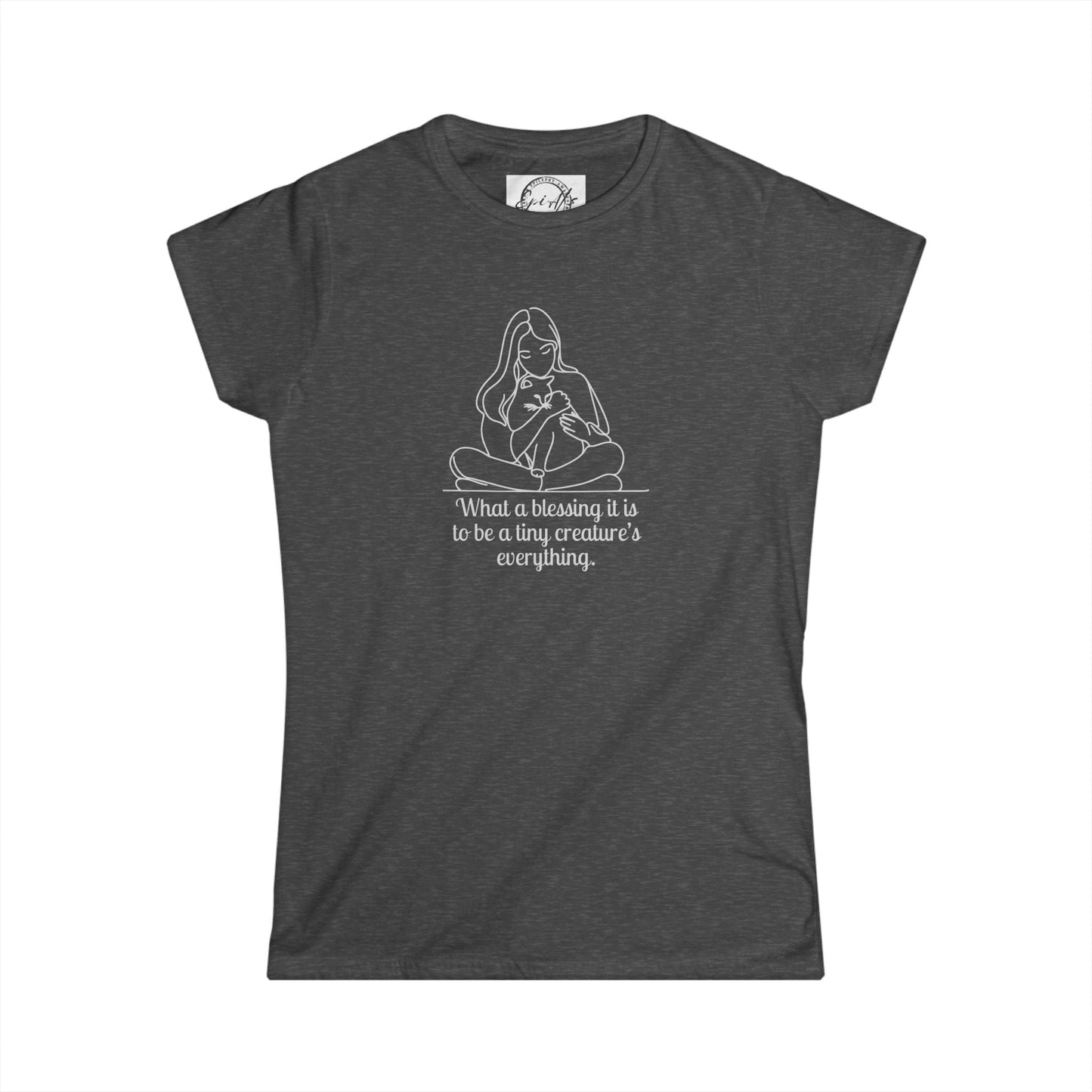 Camiseta Softstyle Inspiracional para Amantes de Gatos Blessing