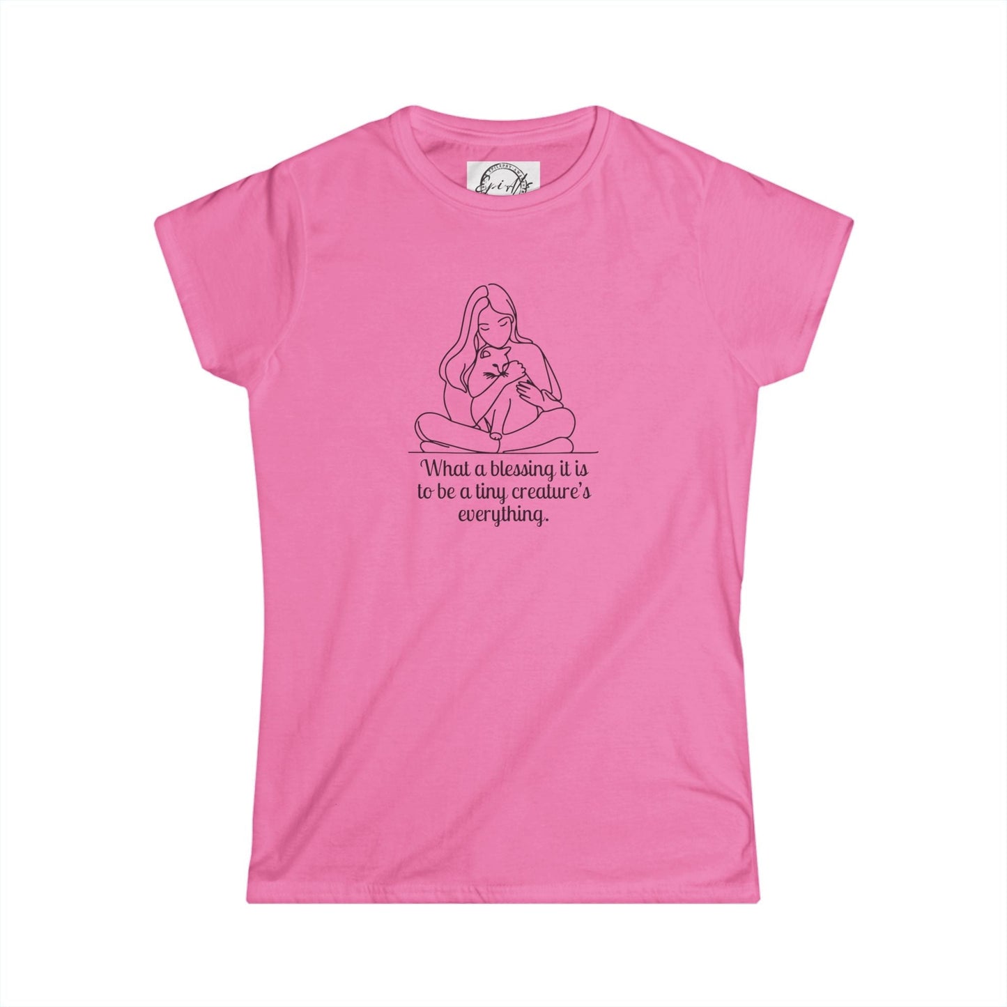Camiseta Softstyle Inspiracional para Amantes de Gatos Blessing