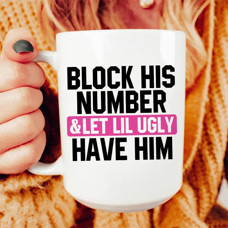 Block His Number Ceramic Mug - 15 oz