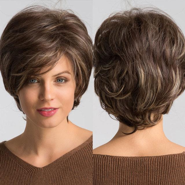 Perruque synthétique blonde ombrée bob pour femmes - Résistante à la chaleur