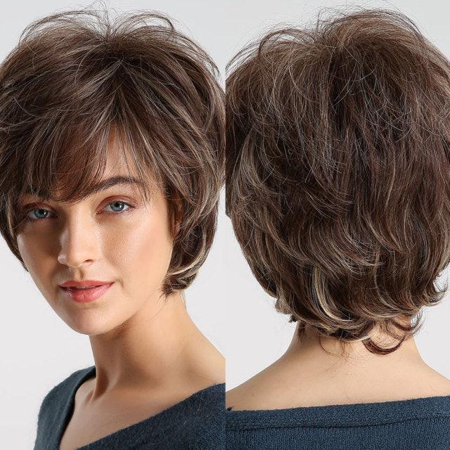 Perruque synthétique blonde ombrée bob pour femmes - Résistante à la chaleur