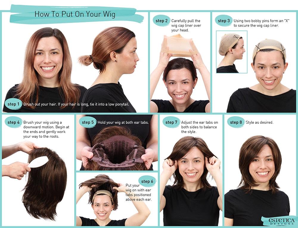 Perruque synthétique blonde ombrée bob pour femmes - Résistante à la chaleur