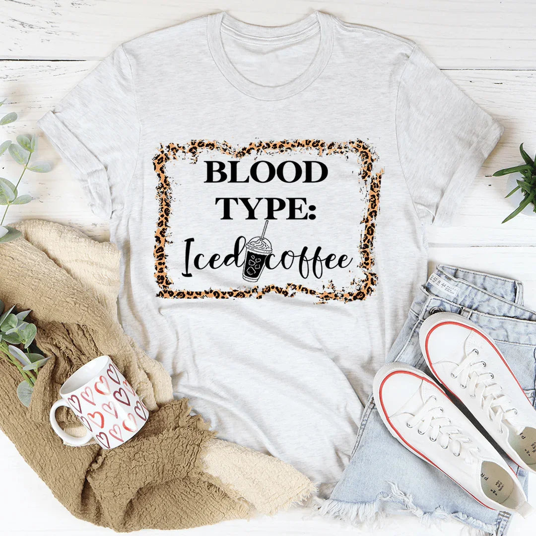 Camiseta de Café Helado Tipo de Sangre