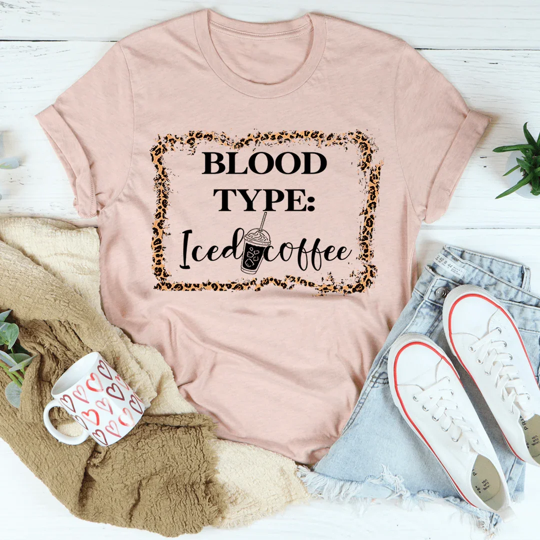 Camiseta de Café Helado Tipo de Sangre