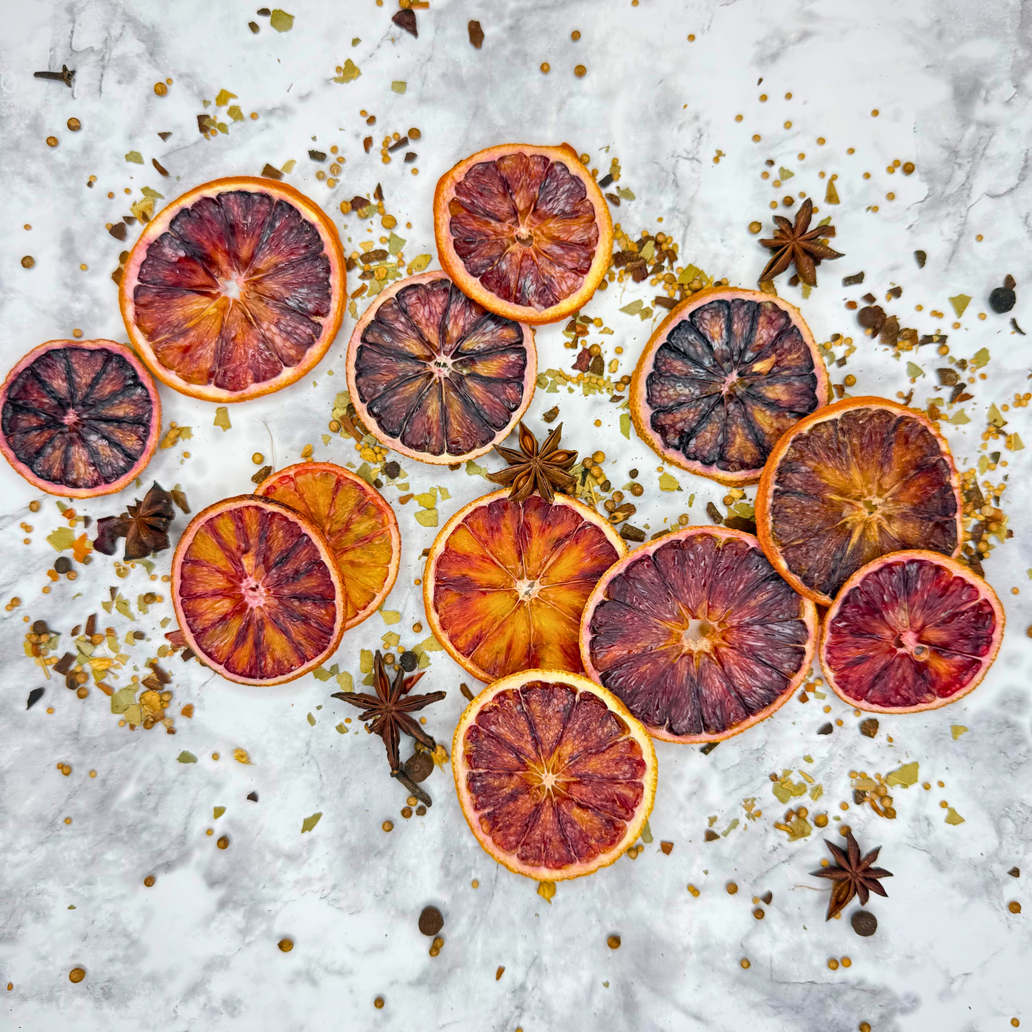 Tranches d'orange sanguine déshydratées pour bar et décoration