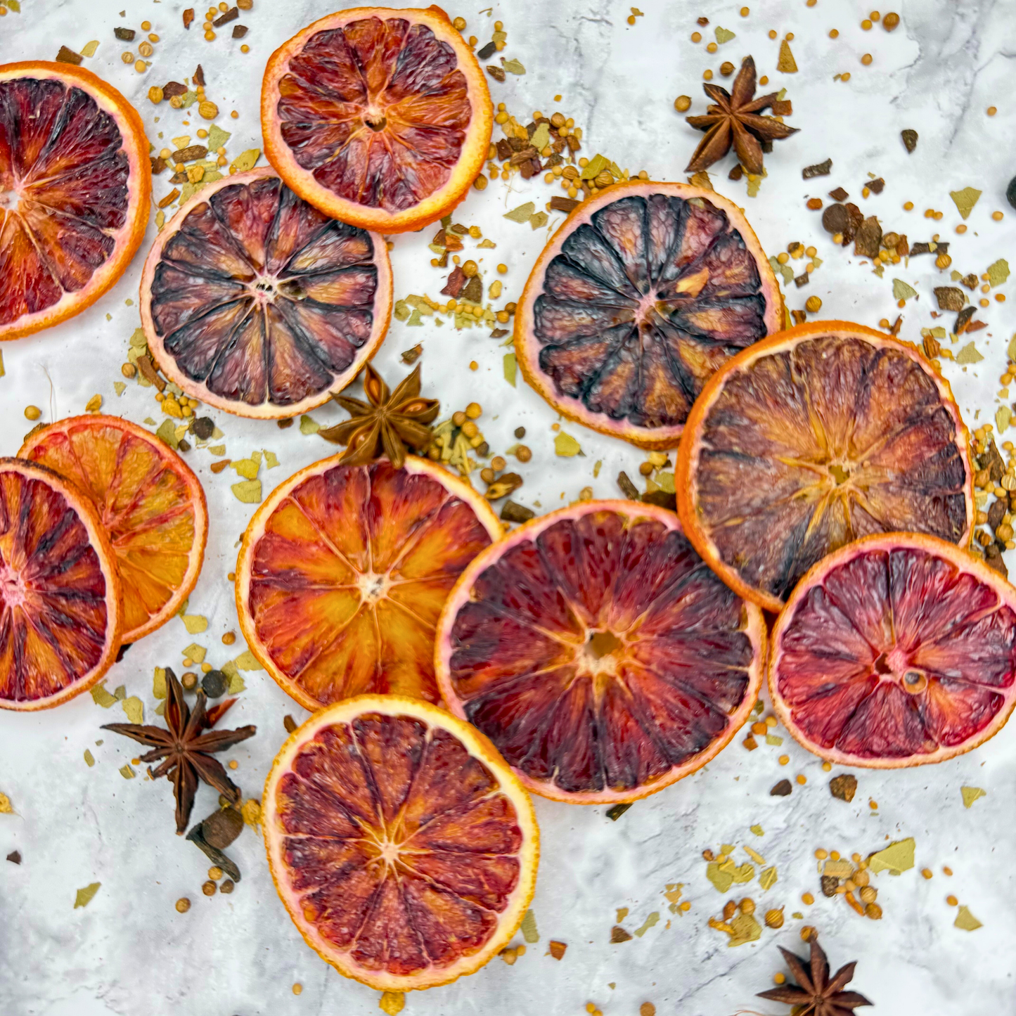 Tranches d'orange sanguine déshydratées pour bar et décoration