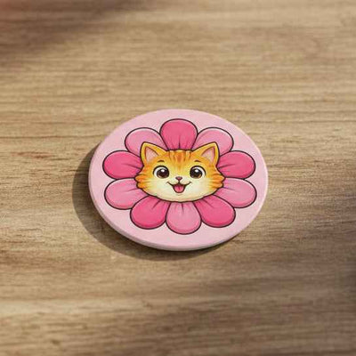 Blooming Cat Coaster – Tiny Burst of Joy