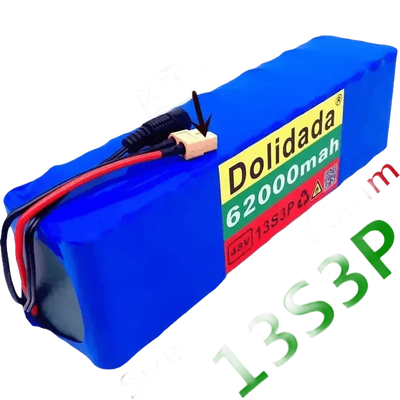 Blue 48V 62Ah Lithium Battery Pack 1000W 13S3P
