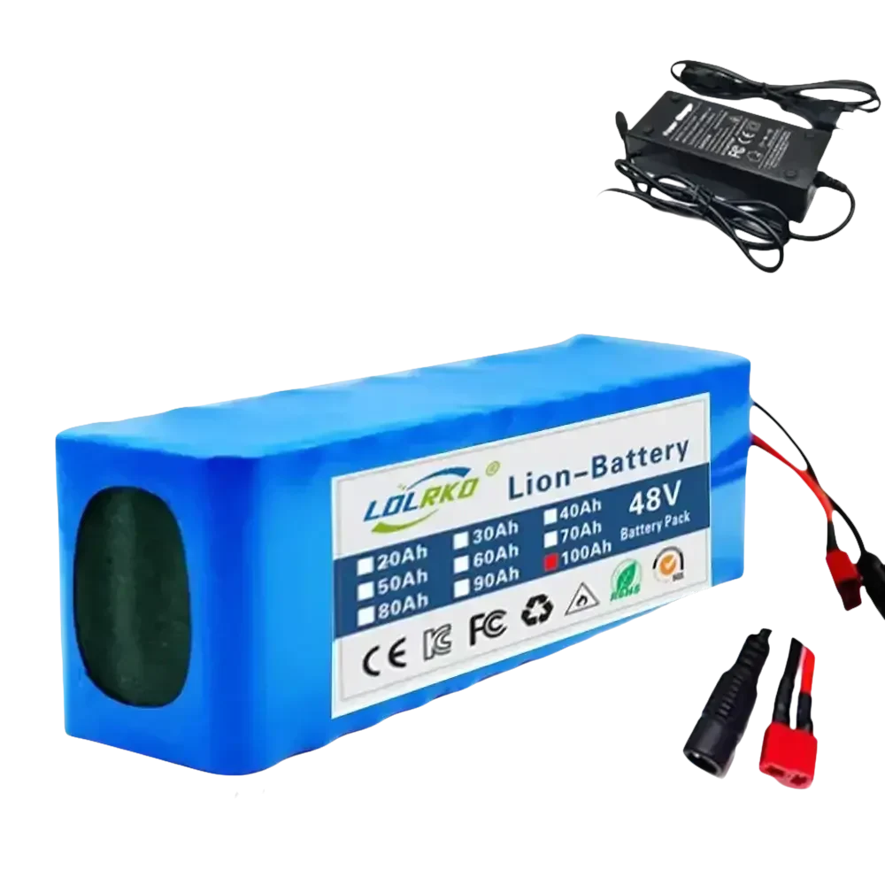 Paquete de batería de iones de litio Blue de 48V 90Ah con cargador