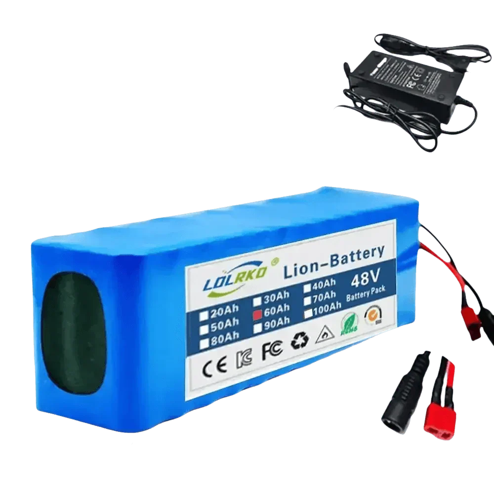 Paquete de batería de iones de litio Blue de 48V 90Ah con cargador