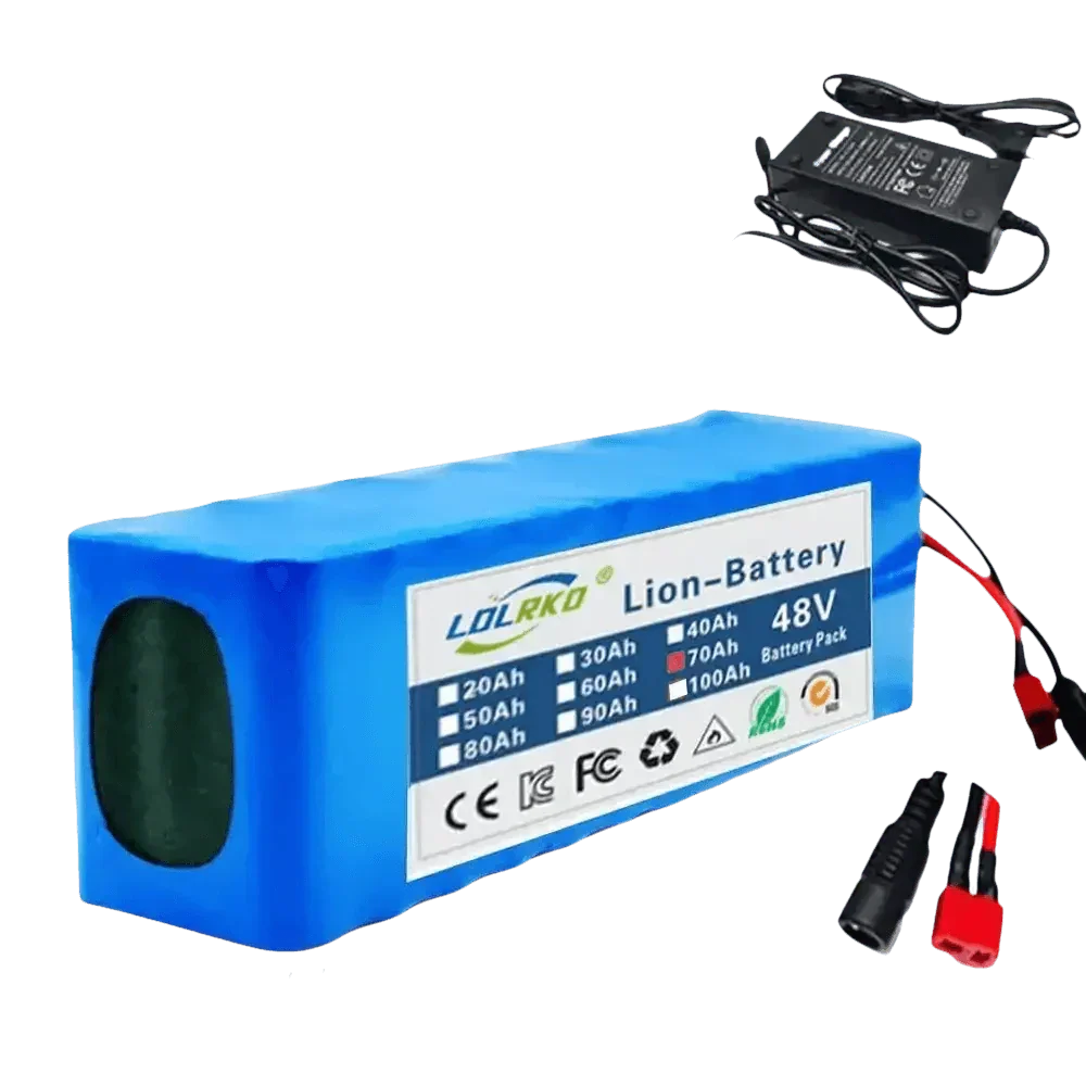 Paquete de batería de iones de litio Blue de 48V 90Ah con cargador