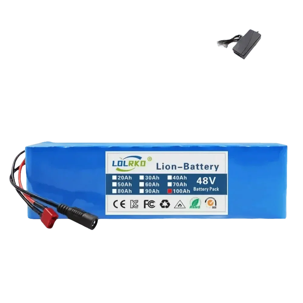 Paquete de batería de iones de litio Blue de 48V 90Ah con cargador
