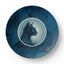 Blue Cat Collectible Plate with Gold Accents