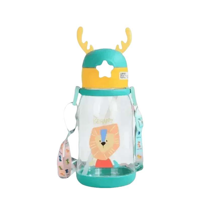 Blue Dinosaur Antler Kids Water Sippy Cup