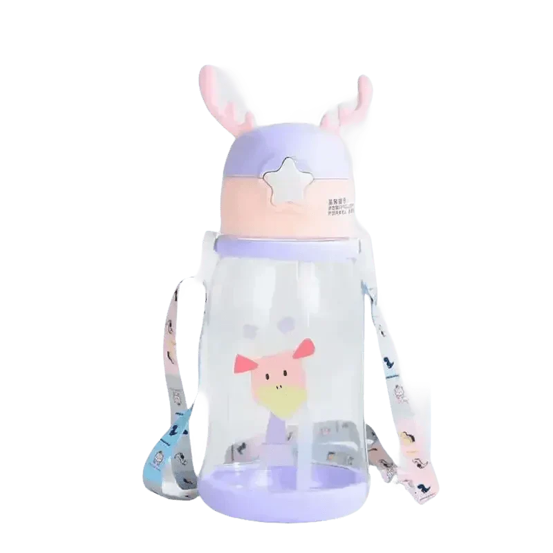 Blue Dinosaur Antler Kids Water Sippy Cup