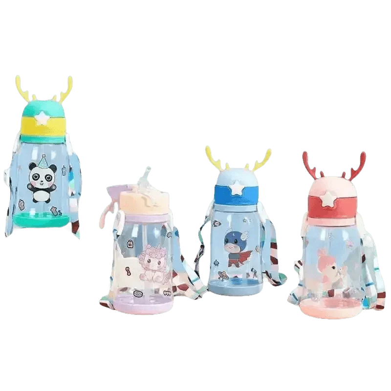 Blue Dinosaur Antler Kids Water Sippy Cup