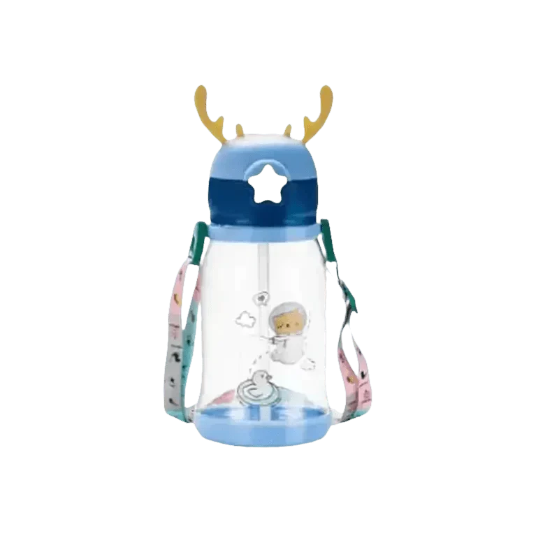 Blue Dinosaur Antler Kids Water Sippy Cup